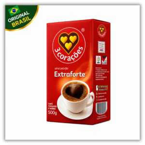 Café 3 Corações Extra Forte x 500 g – Café Molido Intenso Brasileño