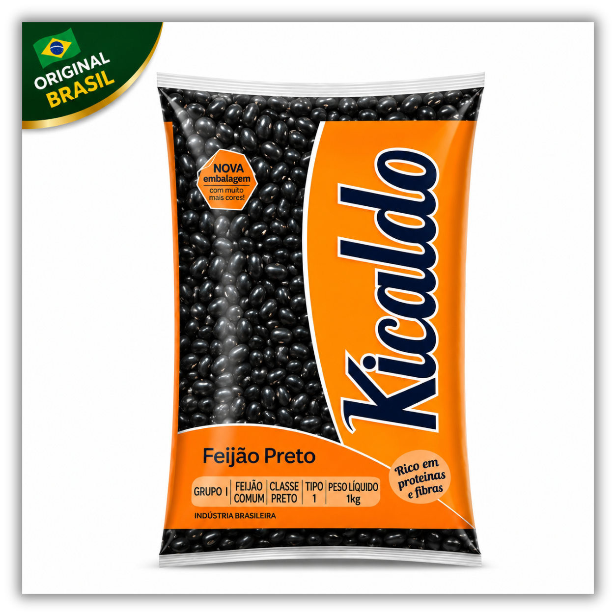 Frijol Negro Kicaldo x 1 kg – Feijão Preto Tradicional Brasileño